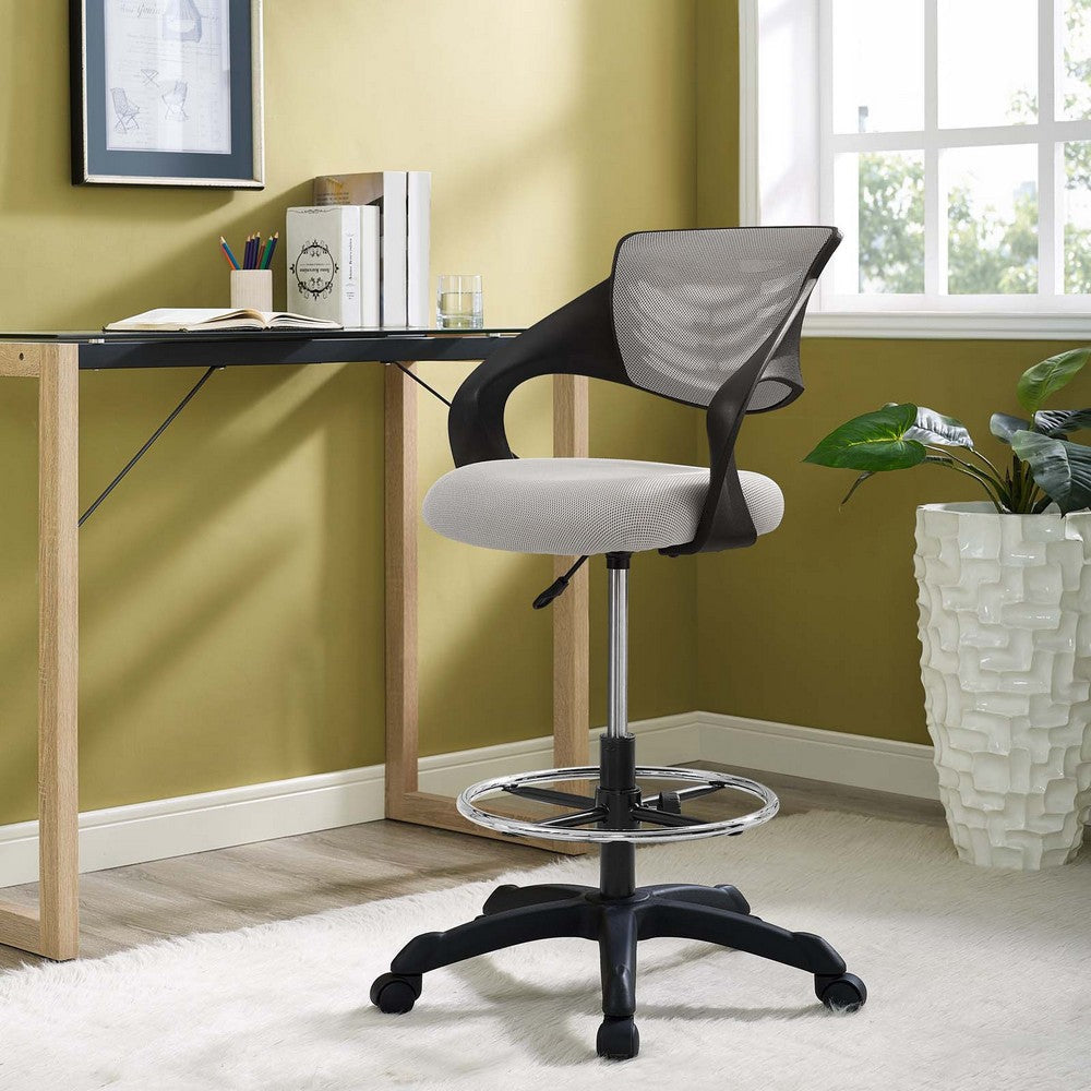 Modway Thrive Drafting Chair - Tall Office Chair for Adjustable Standing Desks in Gray MDY-EEI-3040-GRY