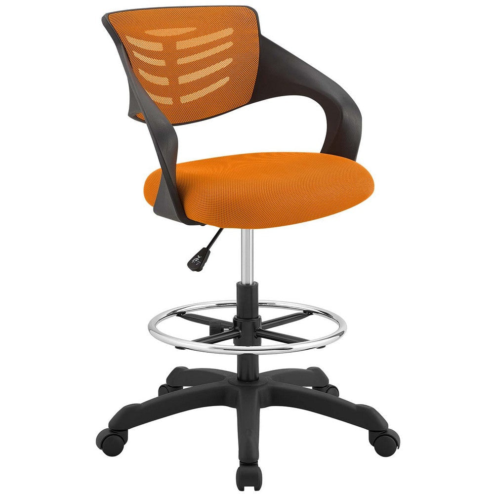 Modway Thrive Drafting Chair - Tall Office Chair for Adjustable Standing Desks in Orange