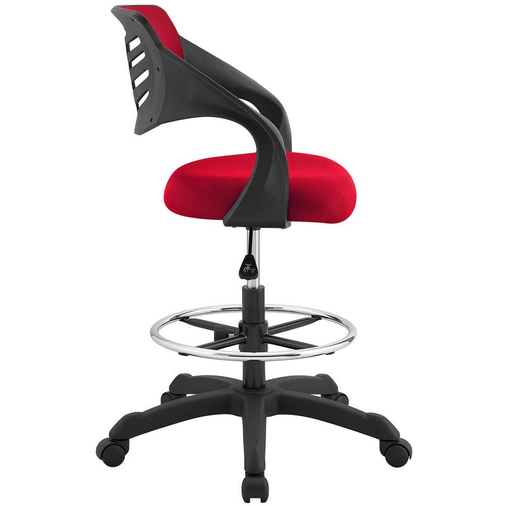 Modway Thrive Drafting Chair - Tall Office Chair for Adjustable Standing Desks in Red MDY-EEI-3040-RED