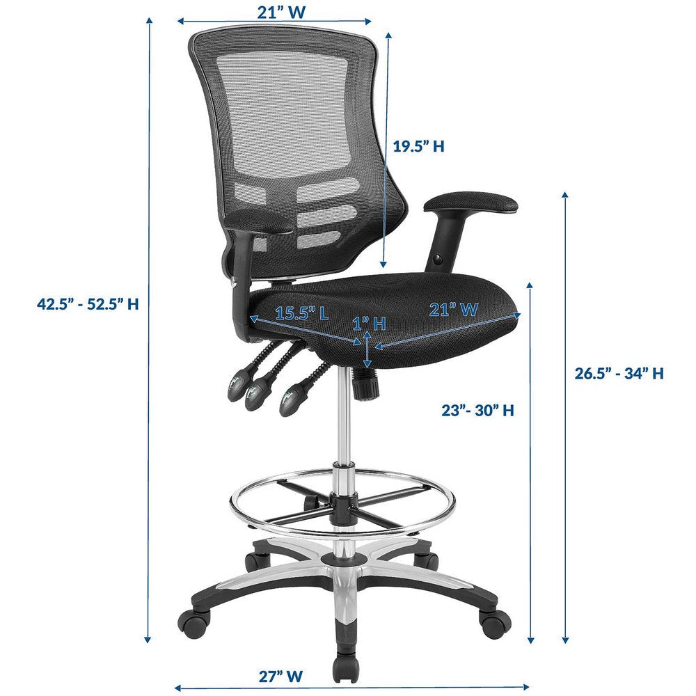 Calibrate Mesh Drafting Chair - No Shipping Charges MDY-EEI-3043-BLK