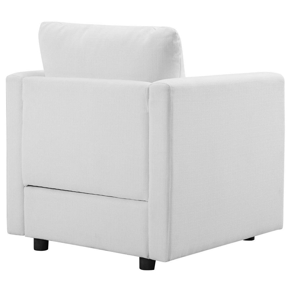 Modway Activate Contemporary Modern Fabric Upholstered Accent Lounge Armchair In White MDY-EEI-3045-WHI