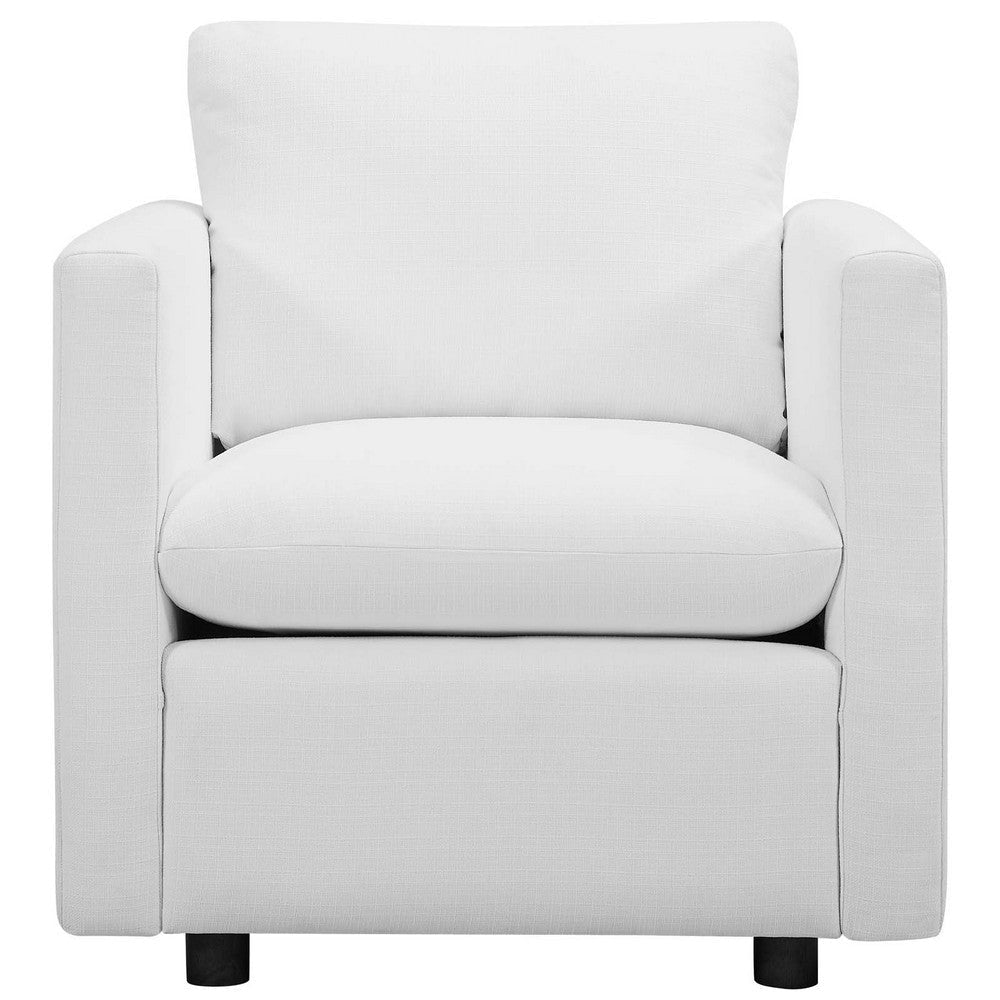 Modway Activate Contemporary Modern Fabric Upholstered Accent Lounge Armchair In White MDY-EEI-3045-WHI