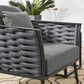 Stance Outdoor Patio Aluminum Armchair - No Shipping Charges MDY-EEI-3054-GRY-CHA