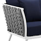 Modway Stance Outdoor Patio Woven Rope Arm Chair in White Navy MDY-EEI-3054-WHI-NAV