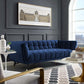 Modway Adept Contemporary Mid-Century Modern Performance Velvet Upholstered Tufted Sofa in Midnight Blue MDY-EEI-3059-MID