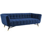 Modway Adept Contemporary Mid-Century Modern Performance Velvet Upholstered Tufted Sofa in Midnight Blue