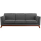 Modway Chance Mid-Century Modern Upholstered Fabric Sofa In Gray MDY-EEI-3062-GRY