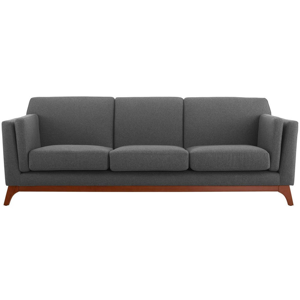 Modway Chance Mid-Century Modern Upholstered Fabric Sofa In Gray MDY-EEI-3062-GRY