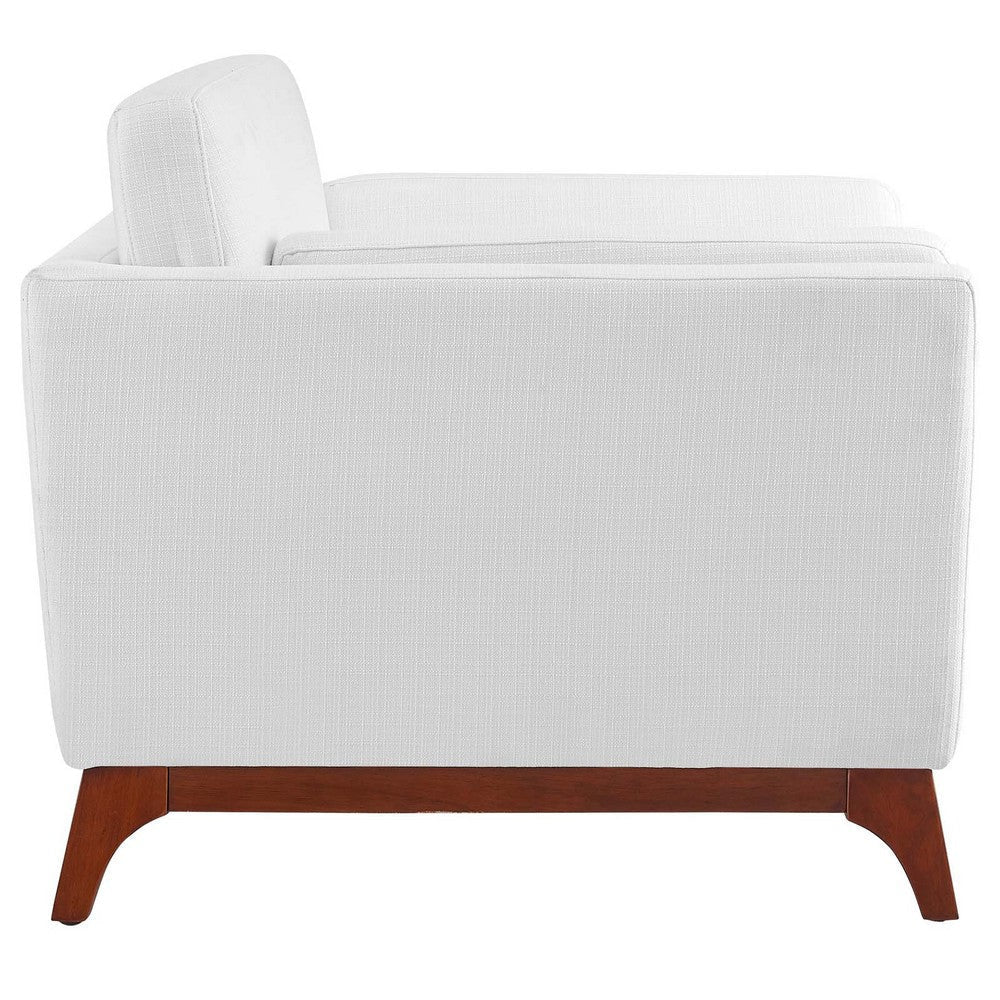 Modway Chance Mid-Century Modern Upholstered Fabric Accent Lounge Arm Chair In White MDY-EEI-3063-WHI