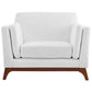 Modway Chance Mid-Century Modern Upholstered Fabric Accent Lounge Arm Chair In White MDY-EEI-3063-WHI