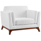 Modway Chance Mid-Century Modern Upholstered Fabric Accent Lounge Arm Chair In White