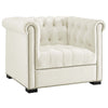 Modway Heritage Tufted Velvet Modern Chesterfield Lounge with Nailhead Trim, Armchair, Ivory