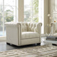 Modway Heritage Tufted Velvet Modern Chesterfield Lounge with Nailhead Trim Armchair Ivory MDY-EEI-3065-IVO