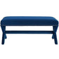 Modway Rivet Contemporary Modern Upholstered Velvet X-Base Accent Bench With Nailhead Trim In Navy MDY-EEI-3067-NAV