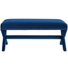 Modway Rivet Contemporary Modern Upholstered Velvet X-Base Accent Bench With Nailhead Trim In Navy MDY-EEI-3067-NAV