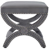 Expound Upholstered Nailhead Trim Performance Velvet Ottoman - No Shipping Charges MDY-EEI-3068-GRY