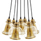 Peak Brass Cone and Glass Globe Cluster Pendant Chandelier - No Shipping Charges MDY-EEI-3083