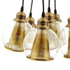 Peak Brass Cone and Glass Globe Cluster Pendant Chandelier - No Shipping Charges MDY-EEI-3083