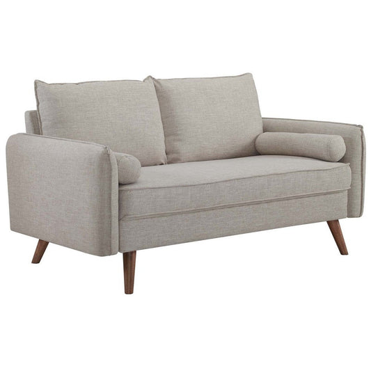 Modway EEI-3091 Revive Contemporary Modern Fabric Upholstered Loveseat In Beige