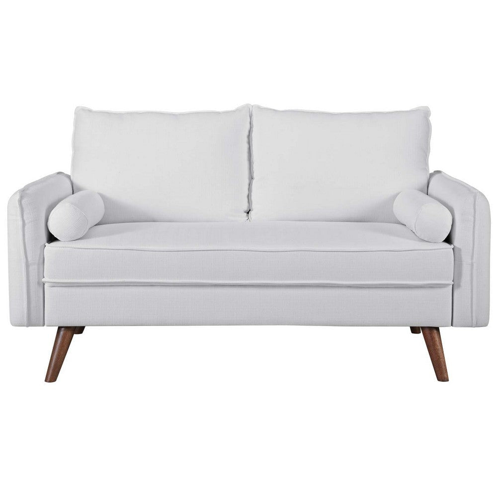 Modway Revive Contemporary Modern Fabric Upholstered Loveseat In White MDY-EEI-3091-WHI