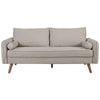 Modway Revive Contemporary Modern Fabric Upholstered Sofa In Beige