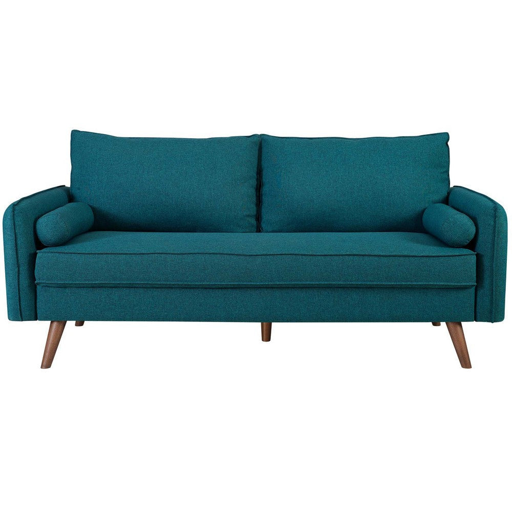 Modway Revive Contemporary Modern Fabric Upholstered Sofa In Teal