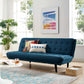 Modway Glance Mid-Century Modern Upholstered Fabric Convertible Futon Sofa Bed Couch In Azure MDY-EEI-3093-AZU