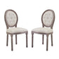 Modway Arise French Vintage Tufted Upholstered Fabric Two Dining Side Chairs in Beige