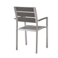 Shore Outdoor Patio Aluminum Dining Armchair - No Shipping Charges MDY-EEI-3130-SLV-GRY