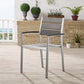 Shore Outdoor Patio Aluminum Dining Armchair - No Shipping Charges MDY-EEI-3130-SLV-GRY