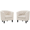 Modway Prospect Upholstered Fabric Contemporary Modern Two Armchairs in Beige