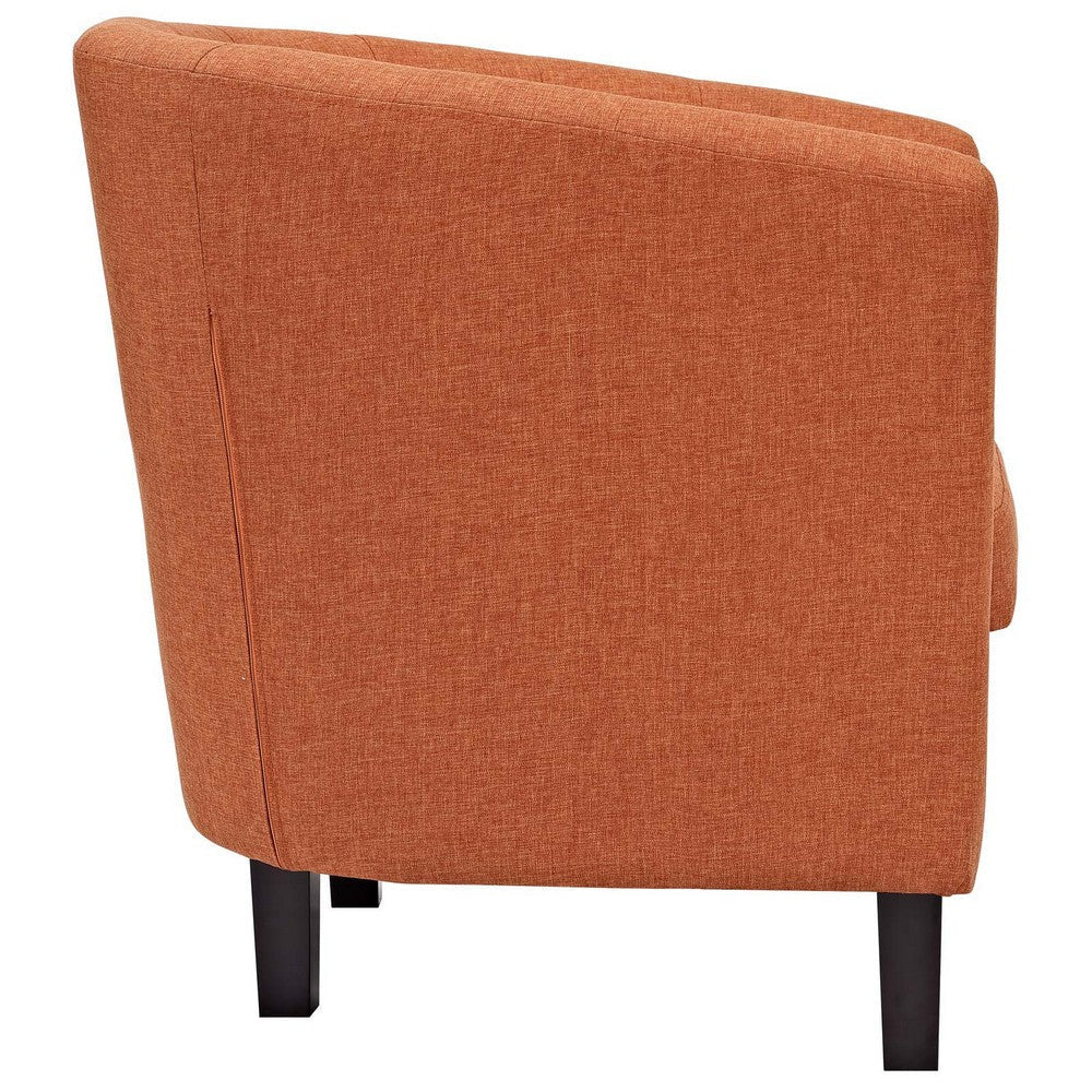 Modway Prospect Upholstered Fabric Contemporary Modern Two Armchairs in Orange MDY-EEI-3150-ORA-SET