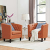 Modway Prospect Upholstered Fabric Contemporary Modern Two Armchairs in Orange MDY-EEI-3150-ORA-SET