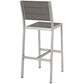 Modway Shore Outdoor Patio Aluminum Set of 2 Armless Bar Stool in Silver Gray MDY-EEI-3156-SLV-GRY-SET