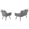 Modway EEI-3174-GRY-GRY-SET Endeavor Outdoor Patio Wicker Rattan Sectional Sofa Set 2 Piece Gray Gray MDY-EEI-3174-GRY-GRY-SET