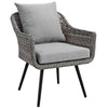 Modway EEI-3176-GRY-GRY-SET Endeavor Outdoor Patio Wicker Rattan Armchair Set of 2 Gray Gray MDY-EEI-3176-GRY-GRY-SET