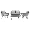 Modway Endeavor Outdoor Patio Wicker Rattan Set of 5 in Gray MDY-EEI-3178-GRY-GRY-SET