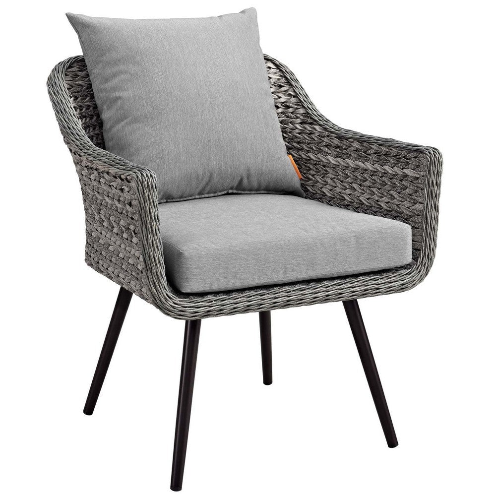 Modway Endeavor Outdoor Patio Wicker Rattan Set of 5 in Gray MDY-EEI-3178-GRY-GRY-SET