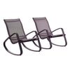 Modway Traveler Outdoor Patio Aluminum Mesh Rocking Sling Gliders, Two Lounge Chairs, Black