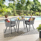 Modway EEI-3182-GRY-GRY-SET Endeavor 3 Piece Outdoor Patio Wicker Rattan Set Gray Dining Set of 3 MDY-EEI-3182-GRY-GRY-SET