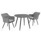 Modway EEI-3182-GRY-GRY-SET Endeavor 3 Piece Outdoor Patio Wicker Rattan Set Gray, Dining Set of 3