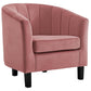 Modway Prospect Channel Tufted Upholstered Velvet Armchair, Dusty Rose