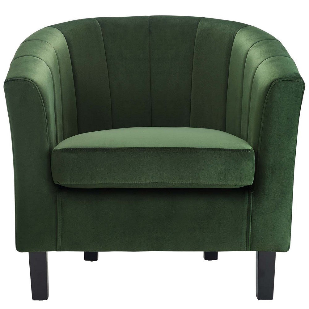 Prospect Channel Tufted Upholstered Velvet Armchair - No Shipping Charges MDY-EEI-3188-EME