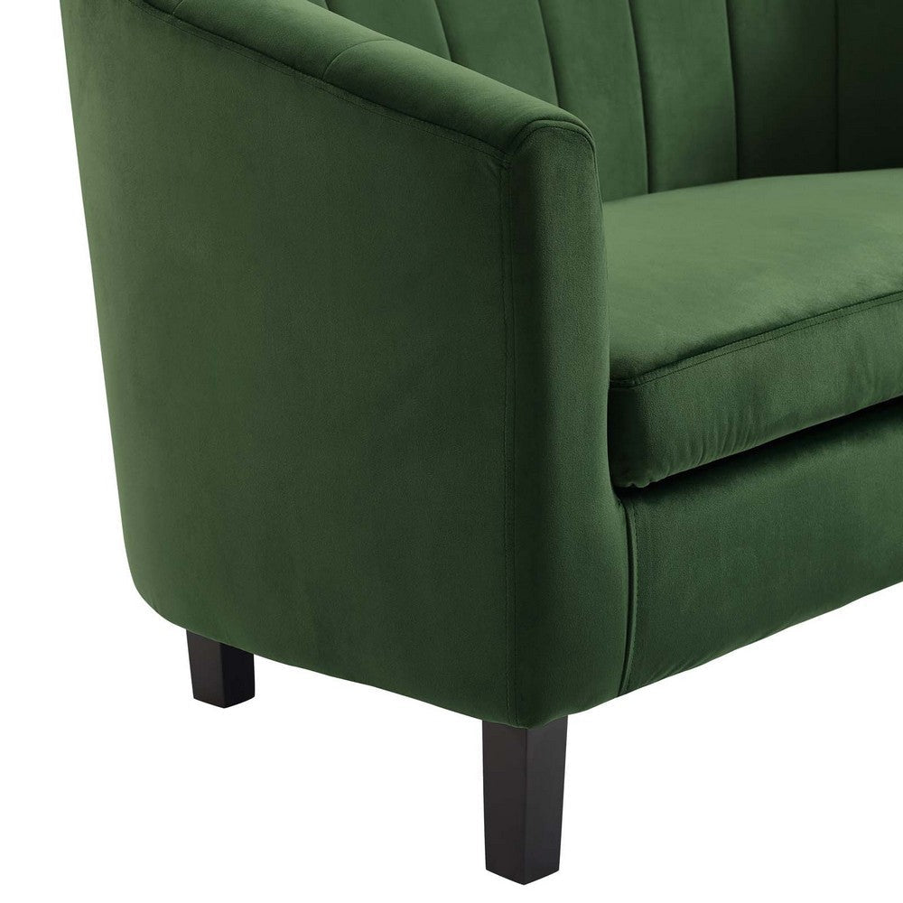 Prospect Channel Tufted Upholstered Velvet Armchair - No Shipping Charges MDY-EEI-3188-EME