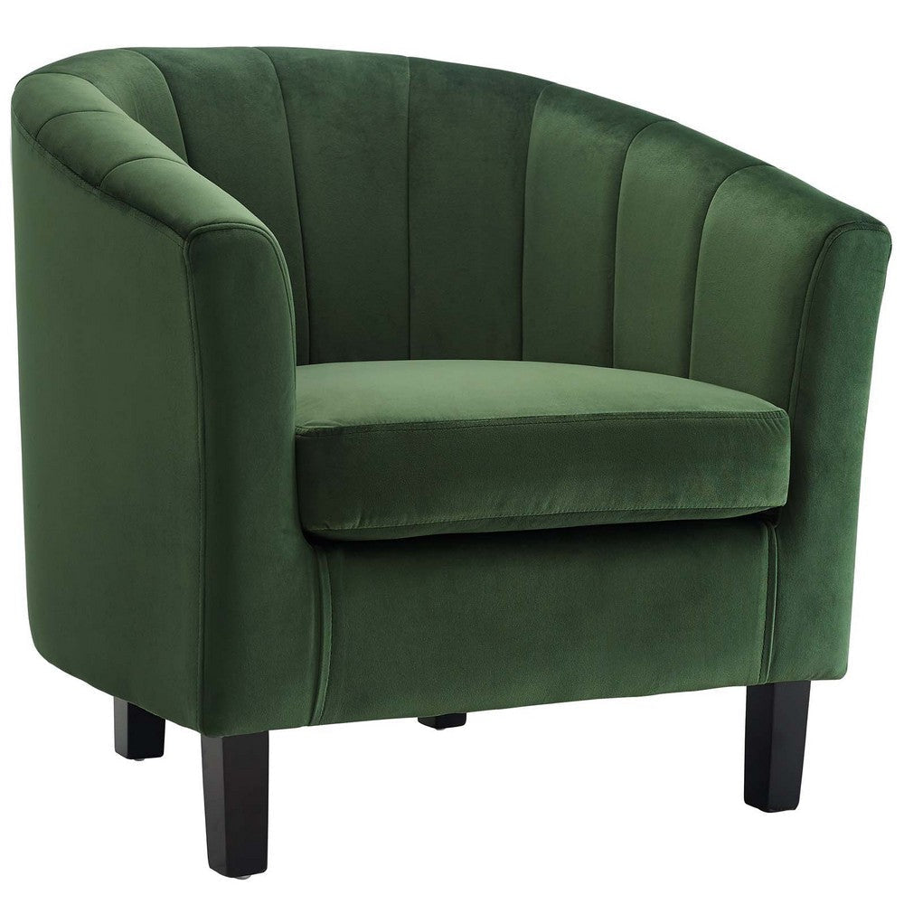 Prospect Channel Tufted Upholstered Velvet Armchair - No Shipping Charges MDY-EEI-3188-EME