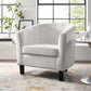 Prospect Channel Tufted Upholstered Velvet Armchair - No Shipping Charges MDY-EEI-3188-WHI