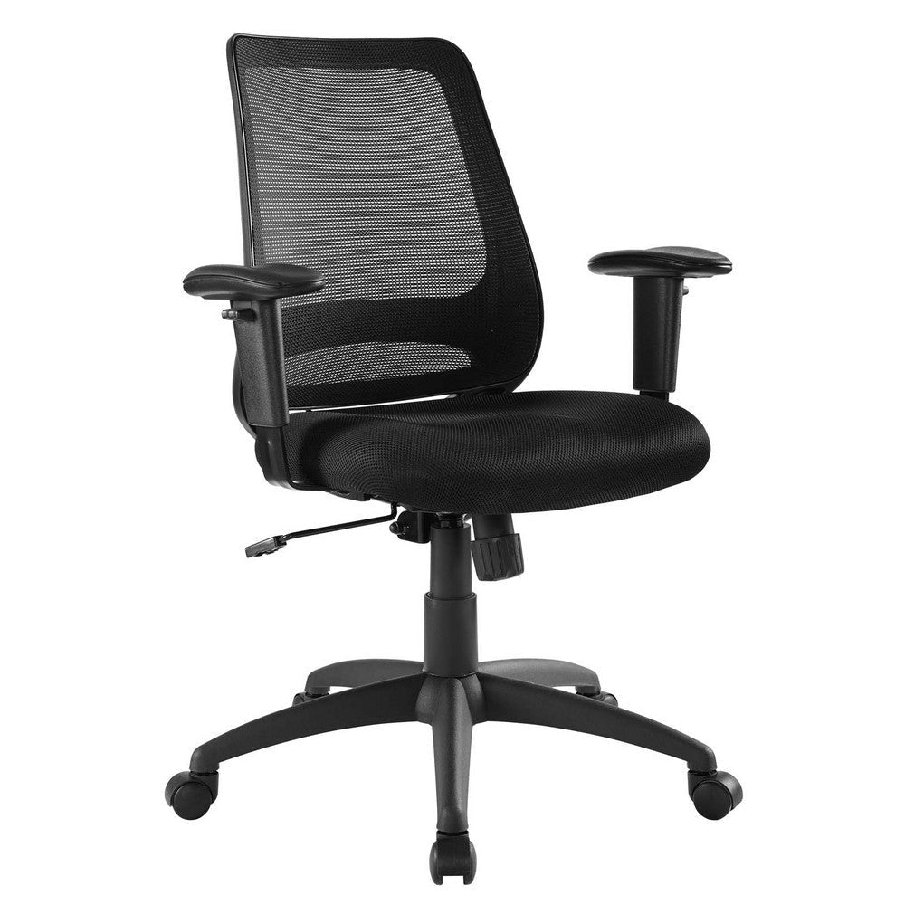 Modway Forge Mesh Adjustable Swivel Computer Desk Office Chair In Black