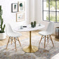 Modway Lippa 48’’ Oval-Shaped Mid-Century Modern Dining Table with White Wood Top and Gold Base MDY-EEI-3215-GLD-WHI