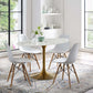 Modway Lippa 54’’ Oval-Shaped Mid-Century Modern Dining Table with Artificial Marble Top and Gold Base MDY-EEI-3235-GLD-WHI