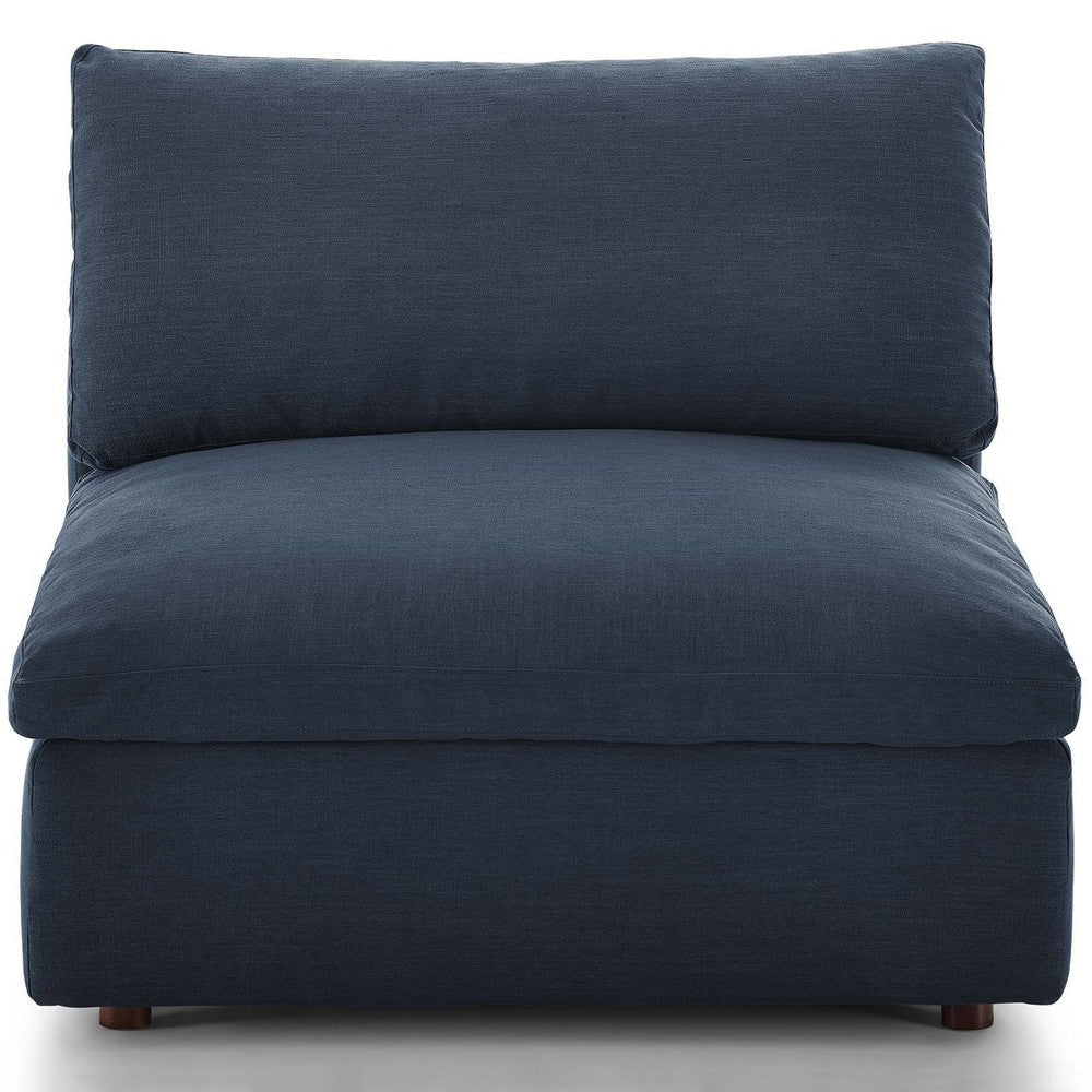 Modway Commix Down-Filled Overstuffed Upholstered Sectional Sofa Armless Chair in Azure MDY-EEI-3270-AZU